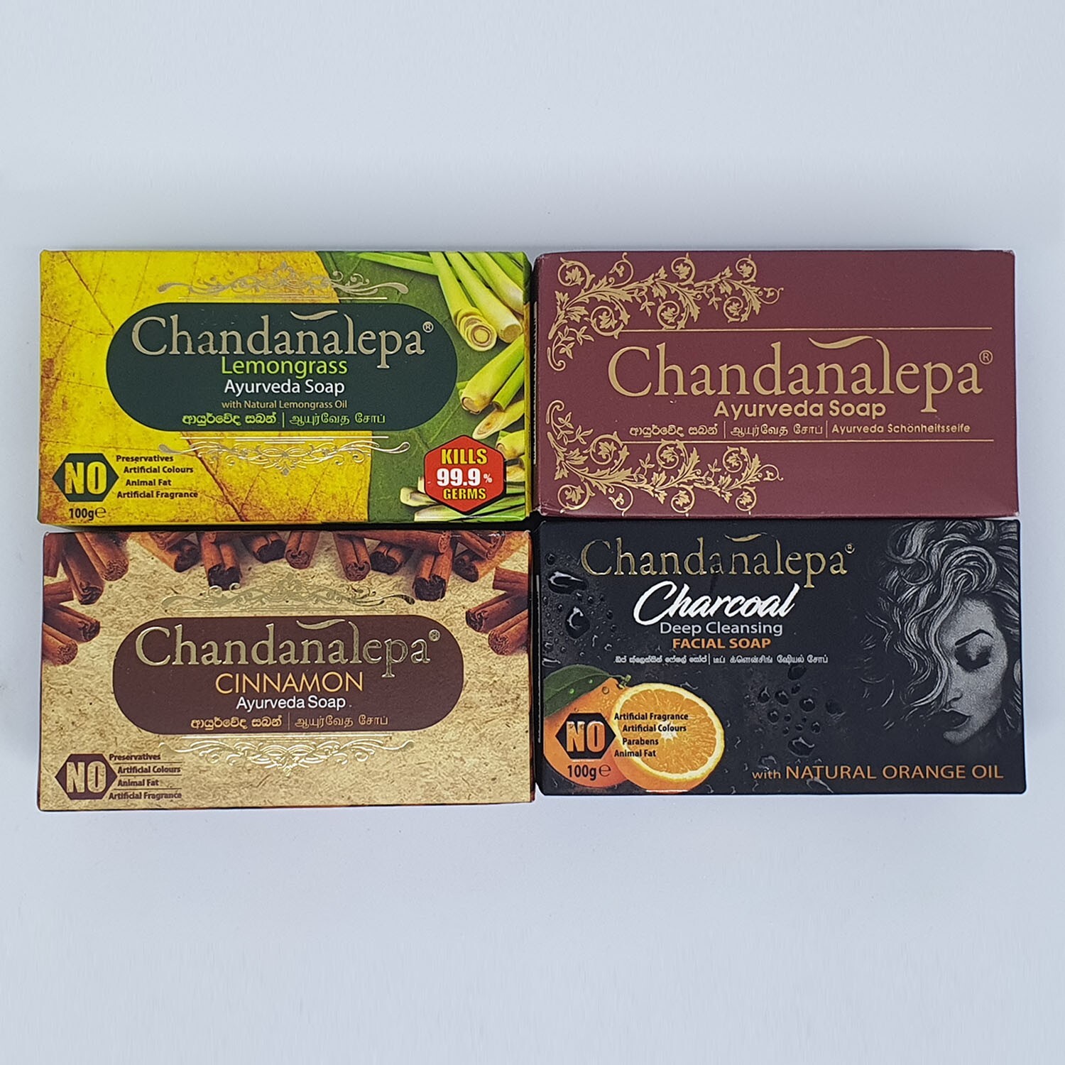 Chandanalepa Ayurveda Cinnamon Lemongrass Charcoal Soap Pack Clean Health Beauty