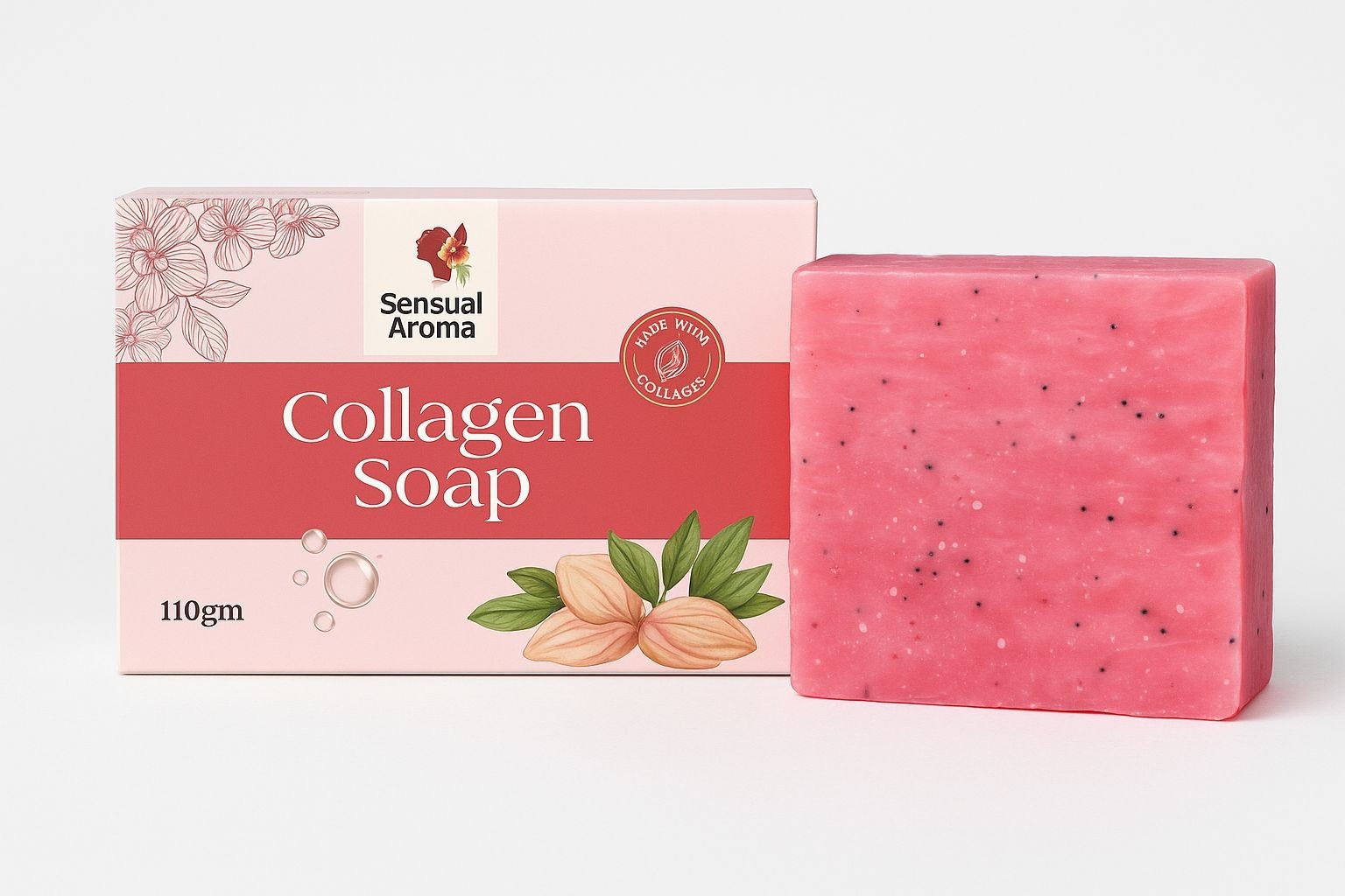 Collagen Soap 110g Face Body Acne Soap Cleansing Bar for Dark Spots Remover