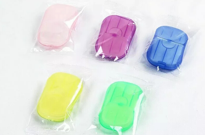 100 Sheets Paper Soap Portable Travel Hand Washing Soluble 2 Mini Boxes-From USA