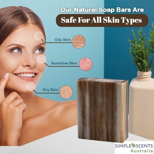 Natural Sandalwood Scented Soap 5 Pack – Triple Milled Moisturizing Bars, Organi