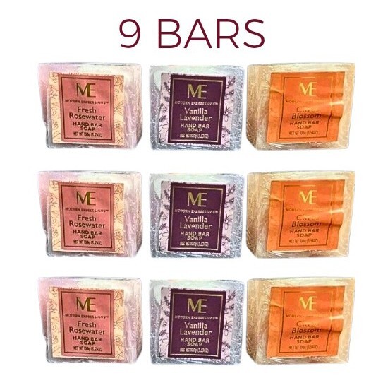 x3 Bar Soap Gift Sets Fresh Rosewater Vanilla Lavender Citrus Modern Expression