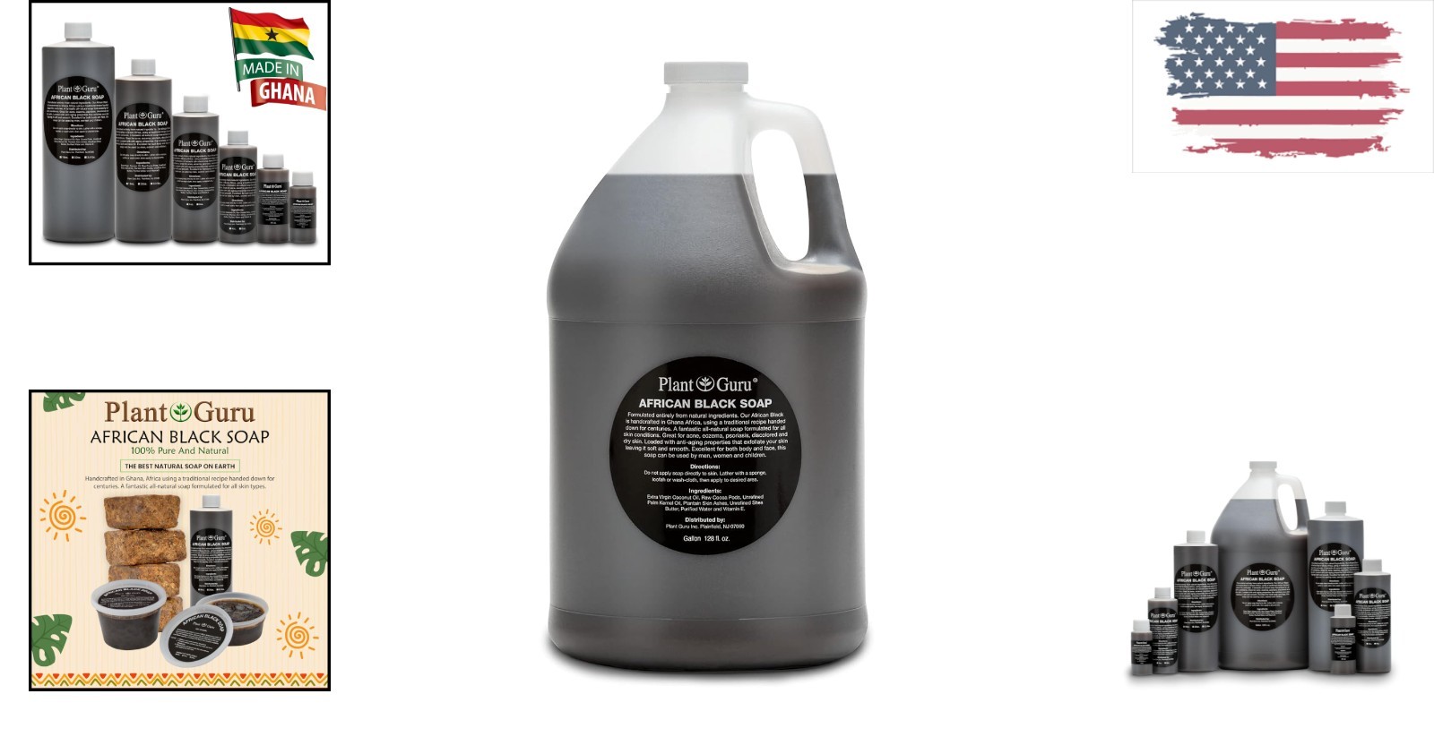 Unscented African Black Soap 1 Gallon – Hydrating Exfoliating Natural Cleanser