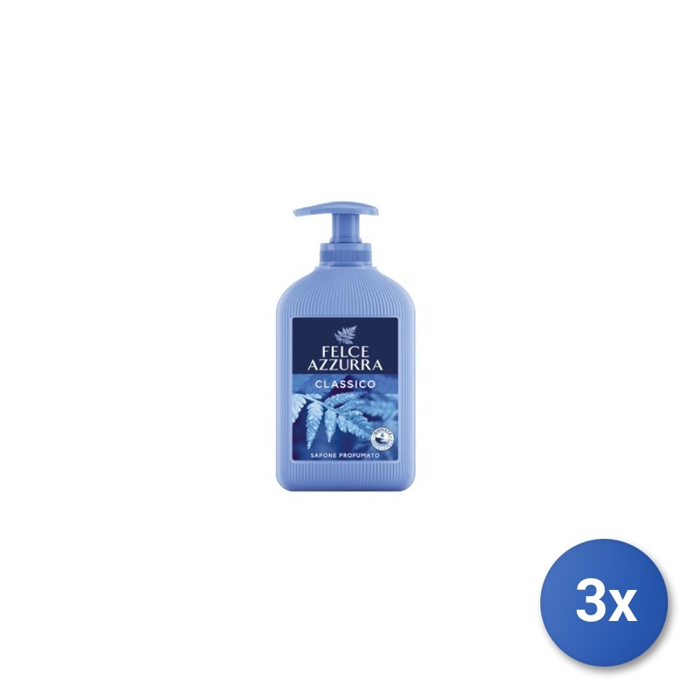 3X Felce Azzurra Liquid Soap Original Unique Scent 300Ml Liquid Soap