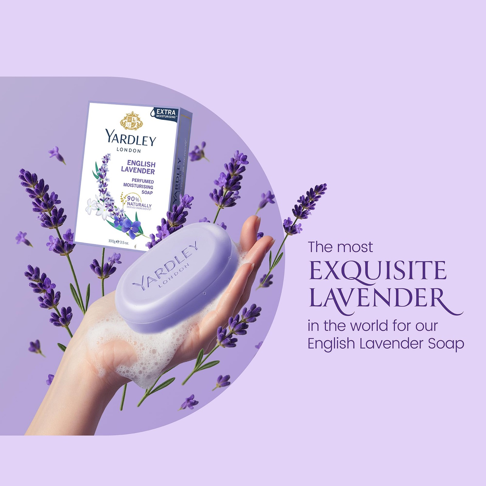Yardley English Lavender Luxury Soap – 3 x 100 g 10.58 Ounce (Pack of 1)