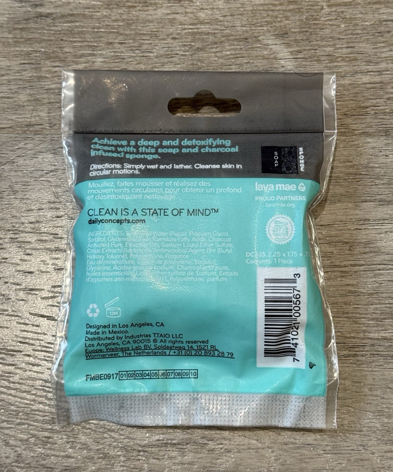 Daily Concepts Multi-Functional Charcoal Soap Sponge Bundle Of 2 Detox Soap