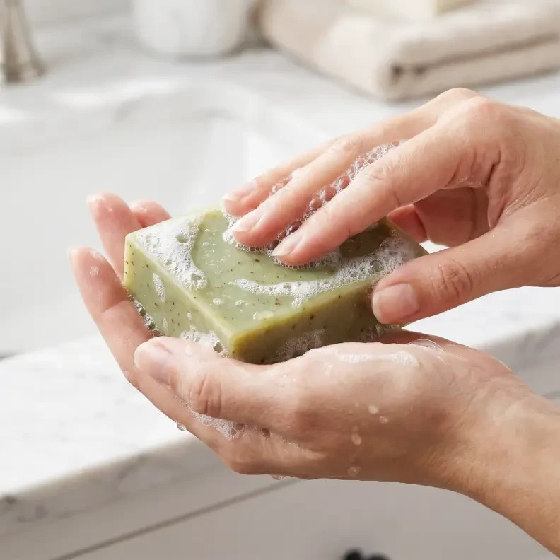 Wakame Scrub Cold Process Soap Bar | Exfoliating Seaweed Handmade Soap