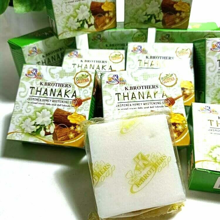 50 g. K Brothers Thanaka Jasmine Honey Plus Glutha Dark Spot Whitening Bar Soap