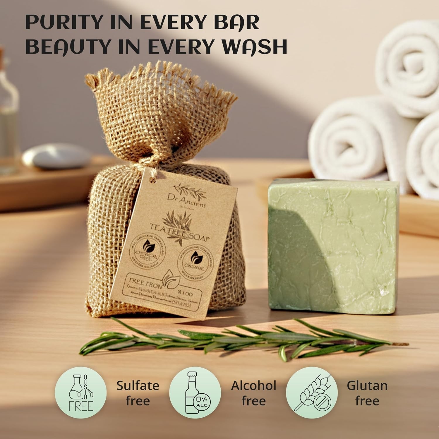 Tea Tree Soap Bar – Handcrafted, Chemical-Free, Ideal for Sensitive Skin
