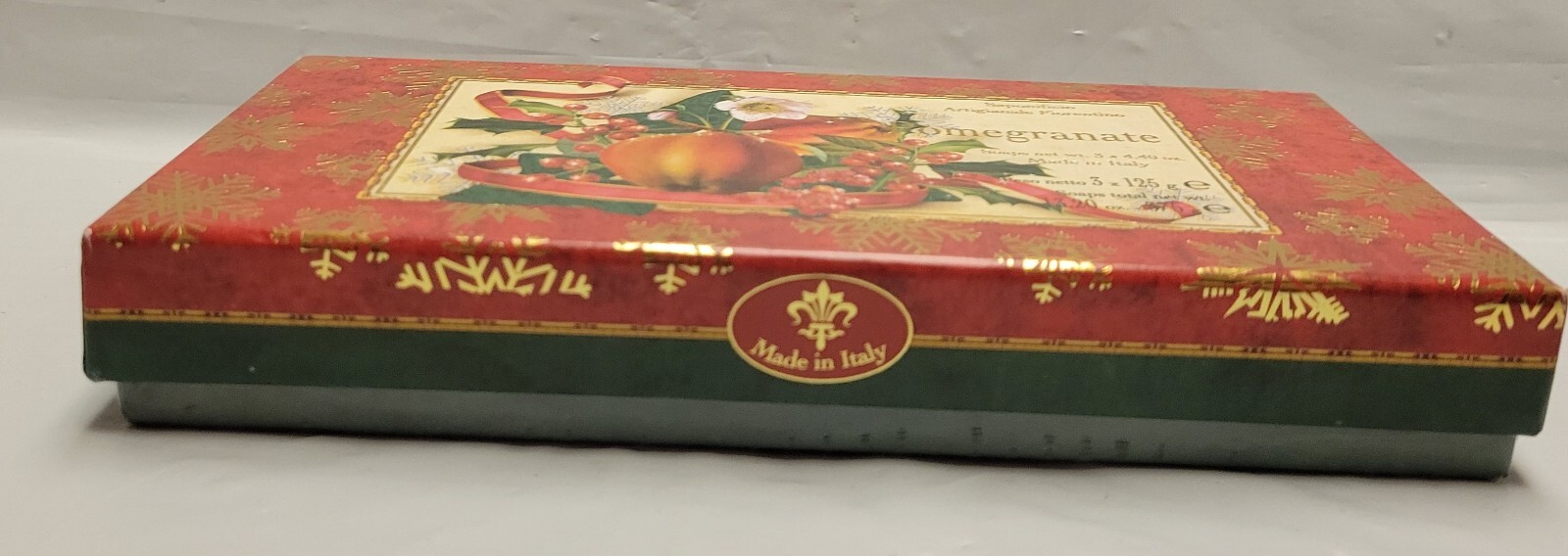 2x Saponificio SAF 3pk Pomegranate Scented Bar Soap 4.4 Oz Christmas Box Tuscany
