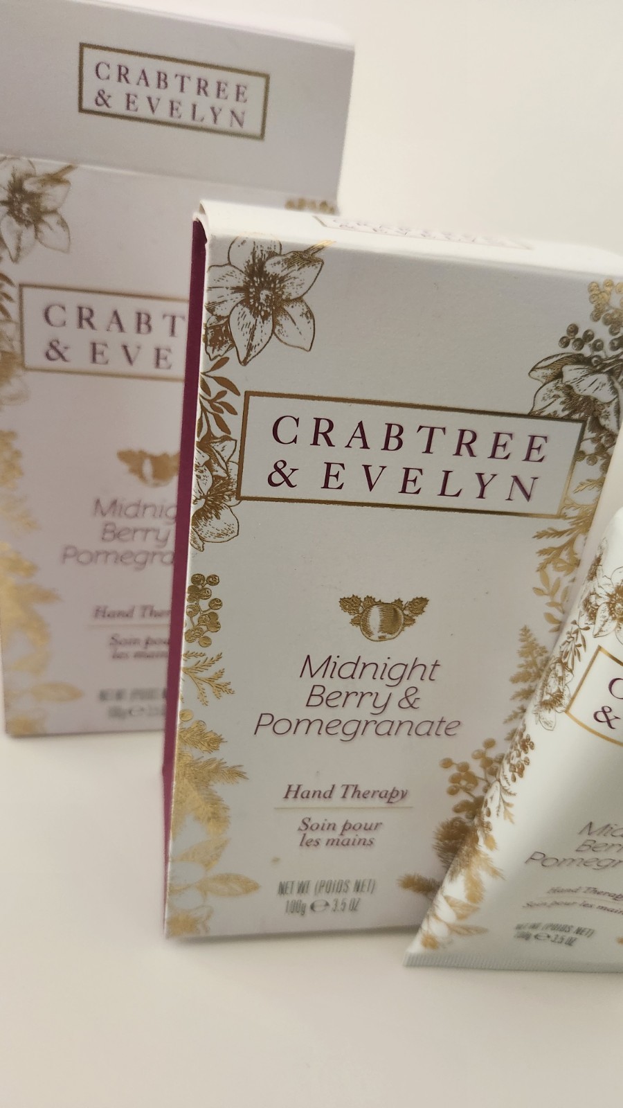 Lot Of 2 Crabtree & Evelyn Midnight Berry & Pomegranate Hand Therapy 3.5 NIB