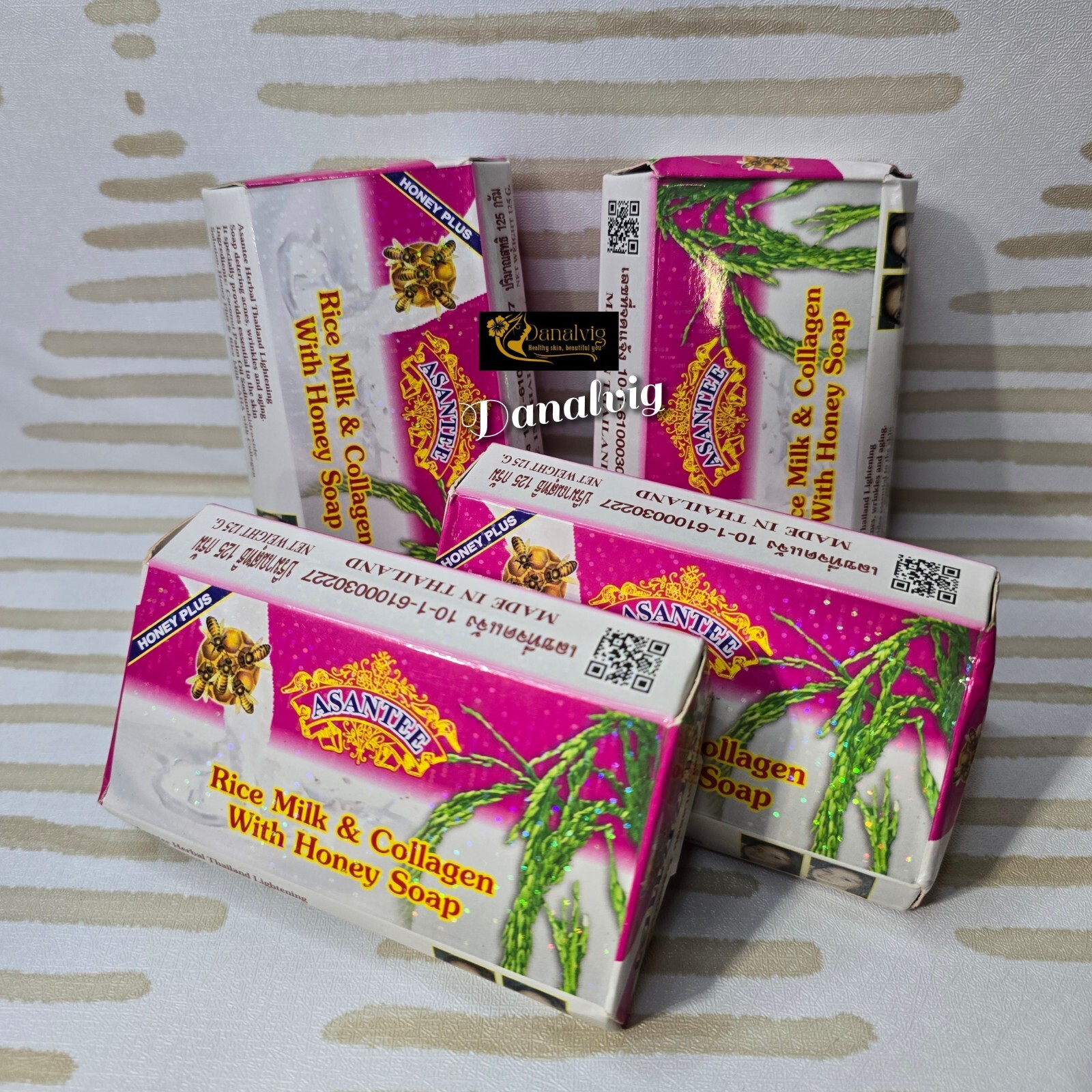 4x ASANTEE Rice Milk with Collagen and Honey soap Skin Whitening 125g 🇺🇸