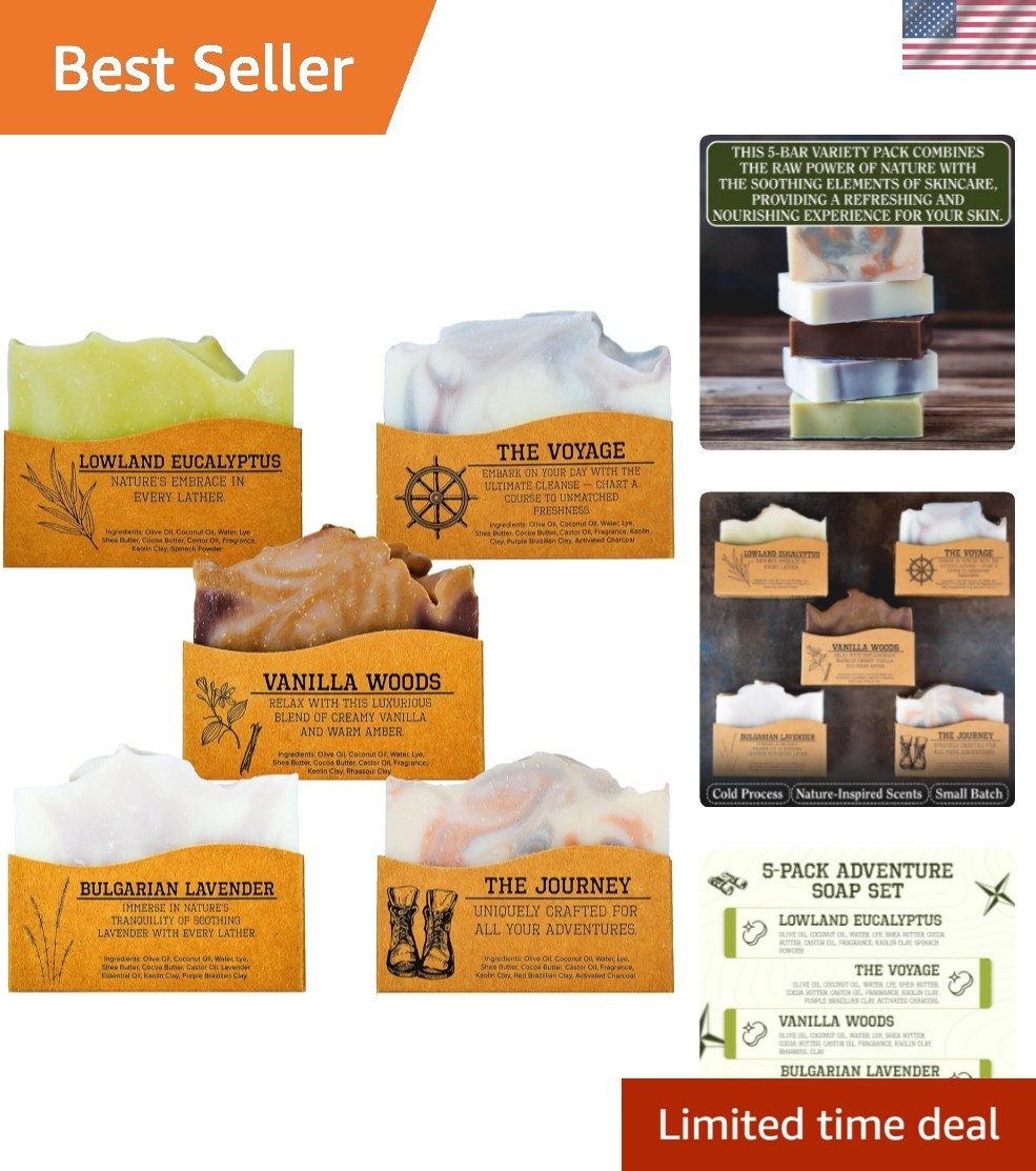 CompassSoap Natural Bar Soap Set – 5 Oz Exfoliating Luxury for All Skin Types