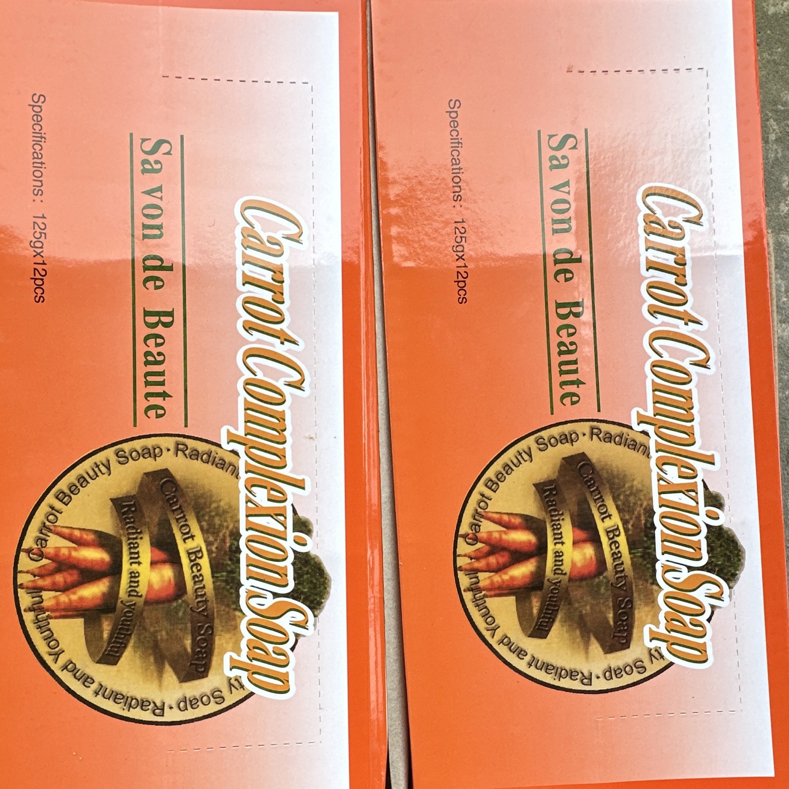 Savon de Beaute Carrot Beauty Soap Radiant Complexion Bar 125g Multipack 12