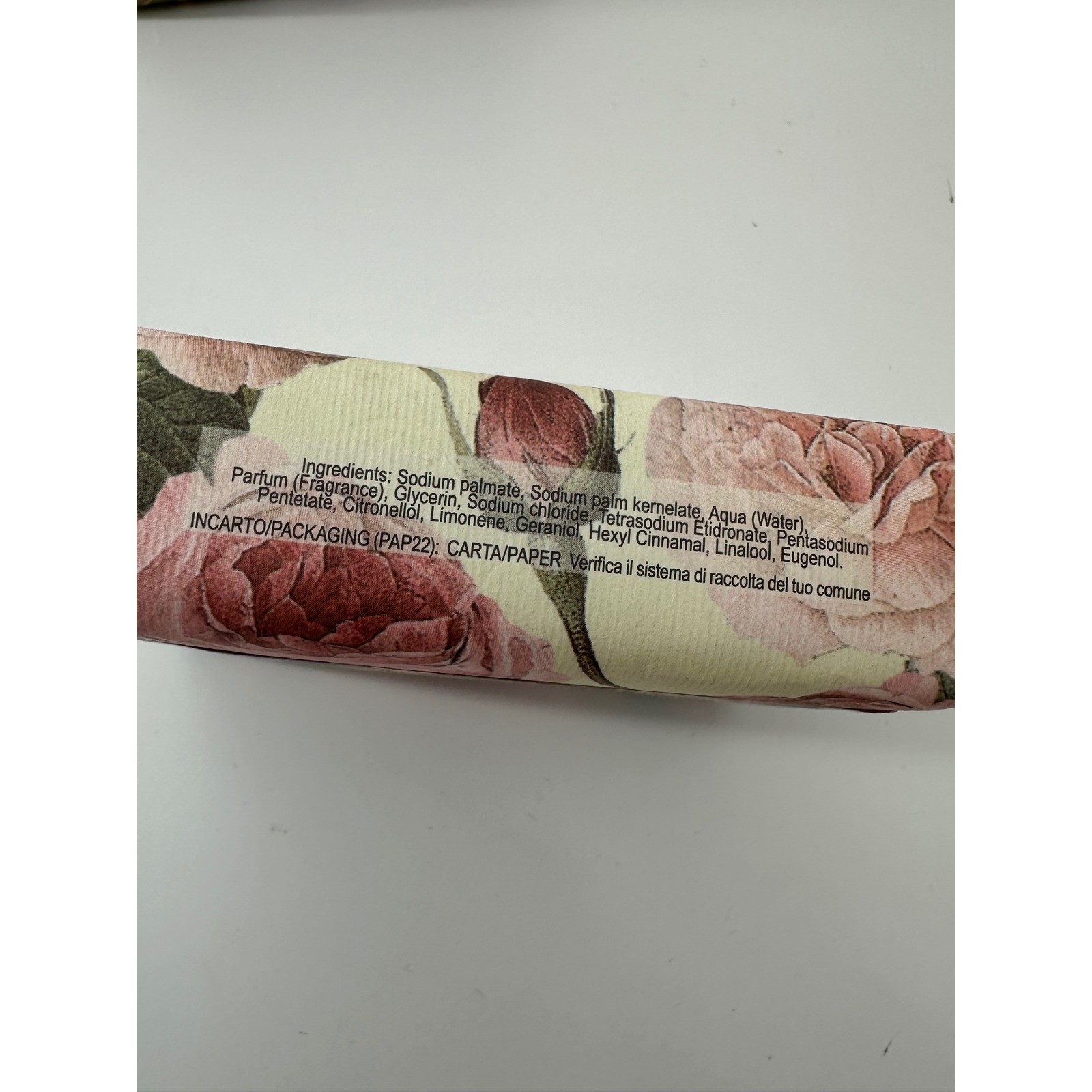 Nesti Dante Romantica Florentine Rose and Peony Soap Bar 5.3oz Made in Italy