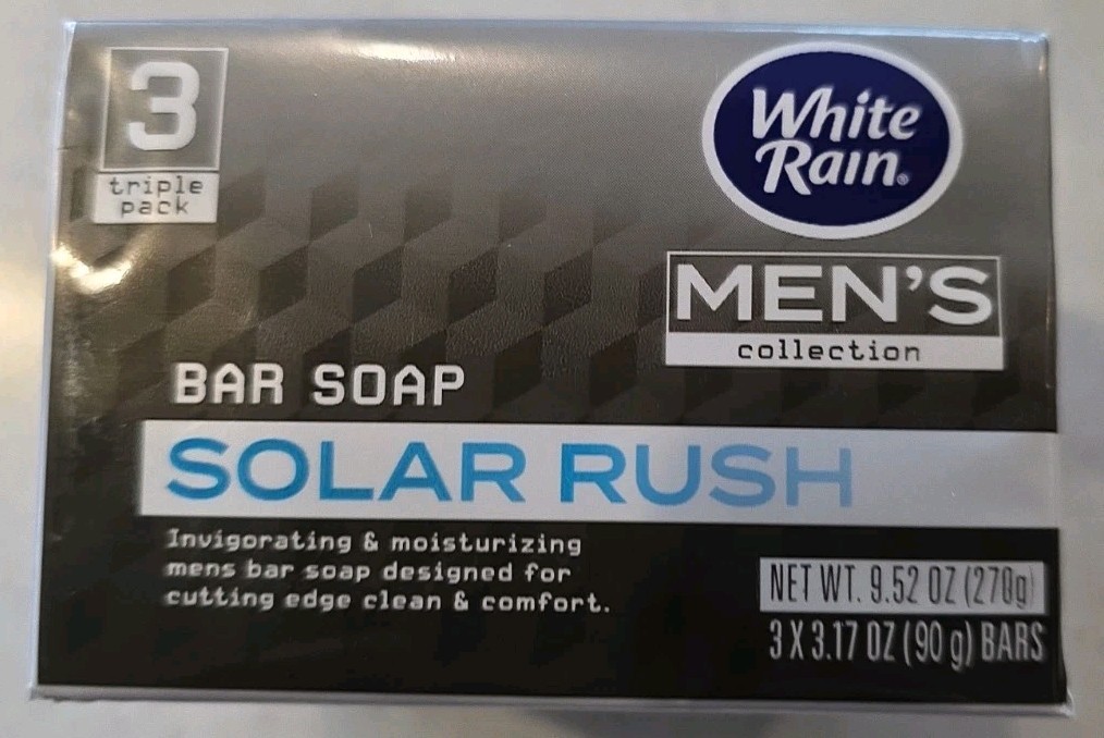 24 Bars White Rain Men’s Collection Solar Rush Bar Soap * 8 3-packs * 3.17oz NEW
