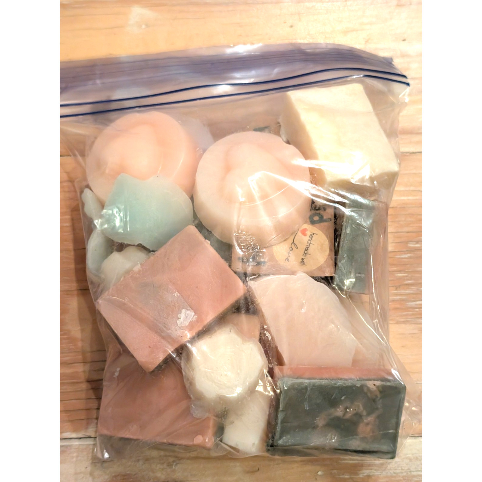 Handmade Assorted Soap Scraps 1 lb. 3.4 oz Bag Goats Milk w/Essential Oils
