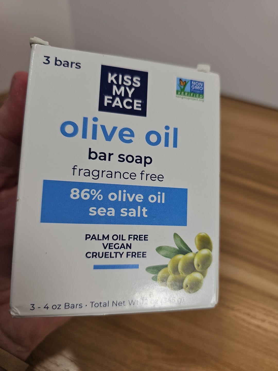 Olive Oil Bar Soap, Fragrance Free, 3 Bars, 4 oz (115 g) Each Kiss My Face