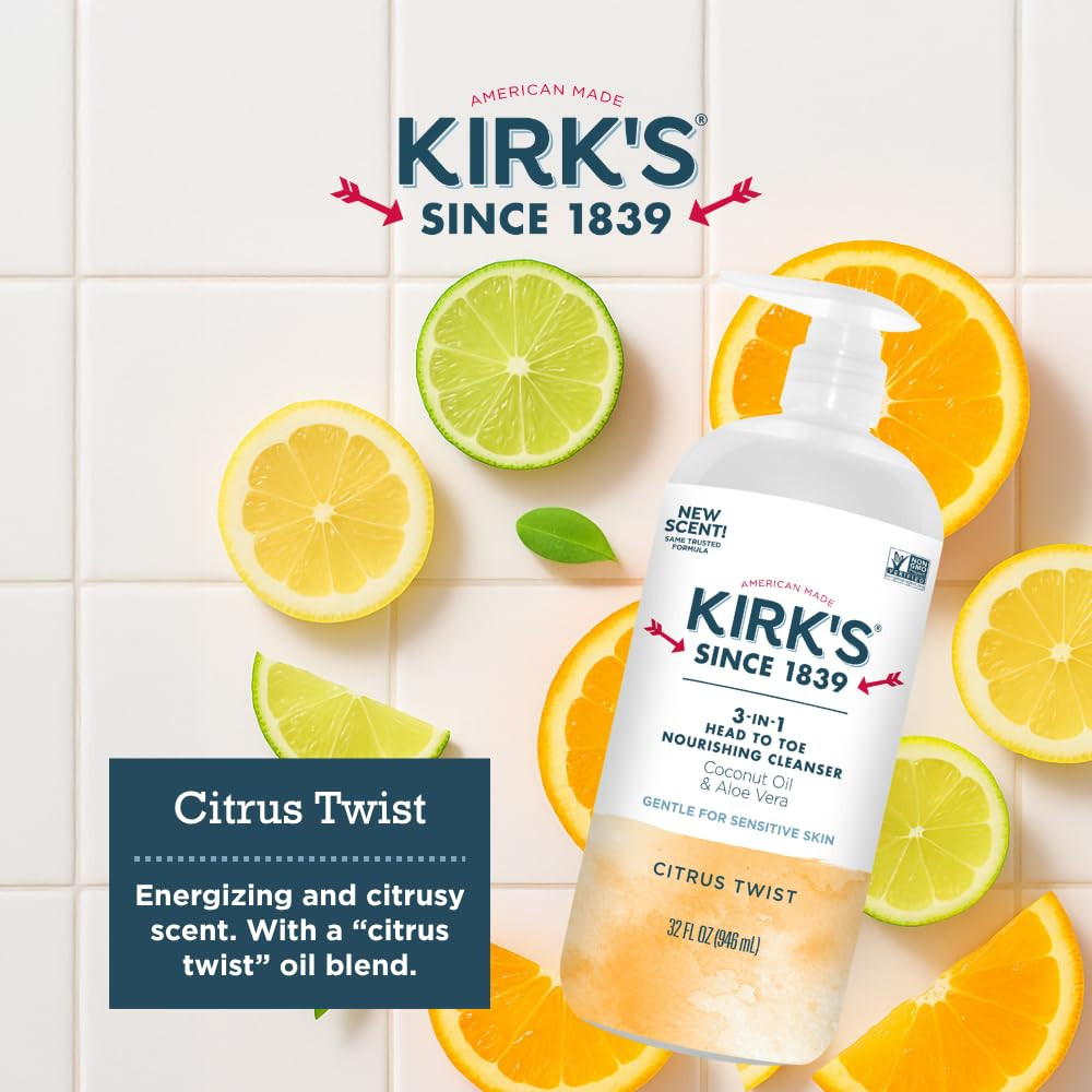 Citrus Twist 3-In-1 Nourishing Cleanser and Travel Bar Soap, Shampoo Body Wash B