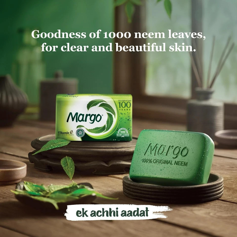 Margo Original Neem Soap 125g X 8 Ayurvedic Skin Purifier Bar 99.9% Pure Neem
