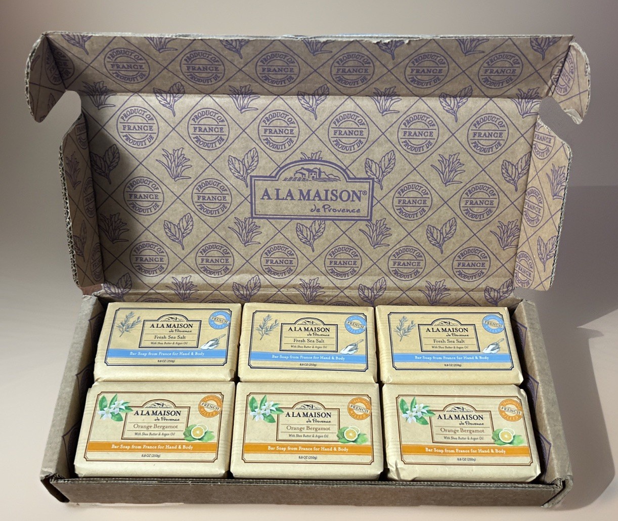 A La Maison Bar Soap 8.8 oz Fresh Sea Salt & Orange Bergamot – 6 Pack
