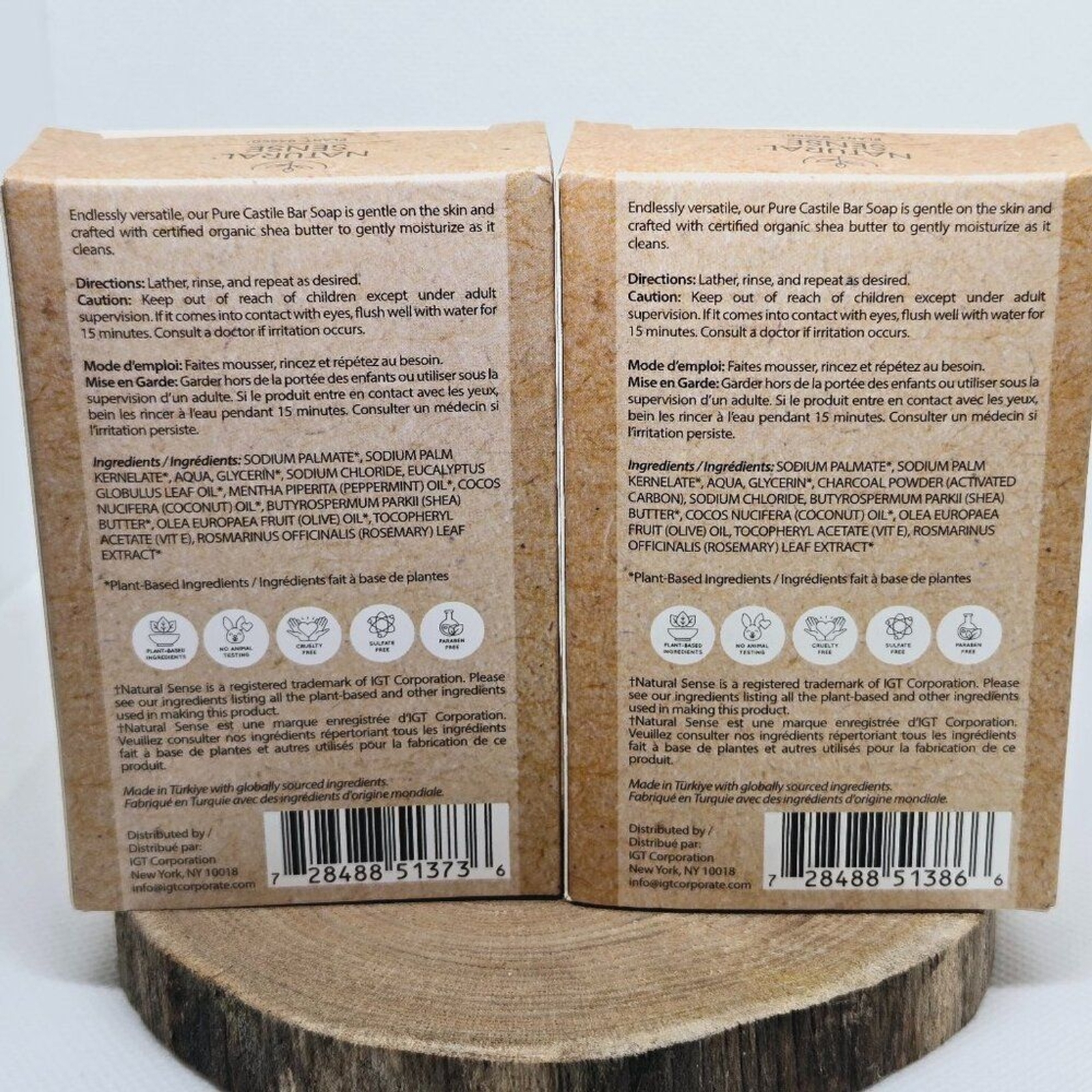NEW NATURAL SENSE PLANT BASED PURE CASTILE SOAP ACTIVATED CHARCOAL & PEPPERMINT