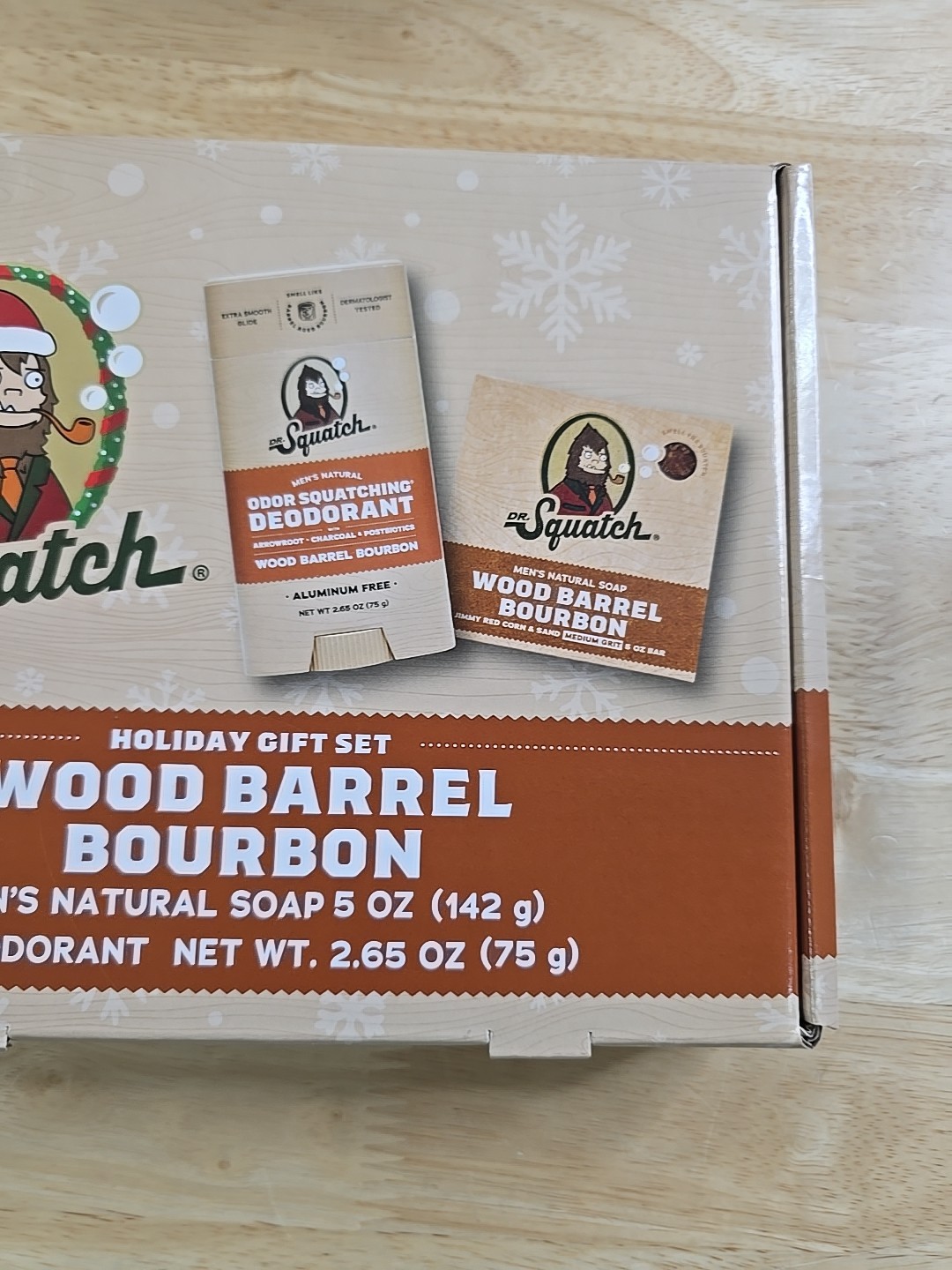 DR. Squatch WOOD BARREL BOURBON 5oz natural SOAP & 2.65oz DEODORANT gift set