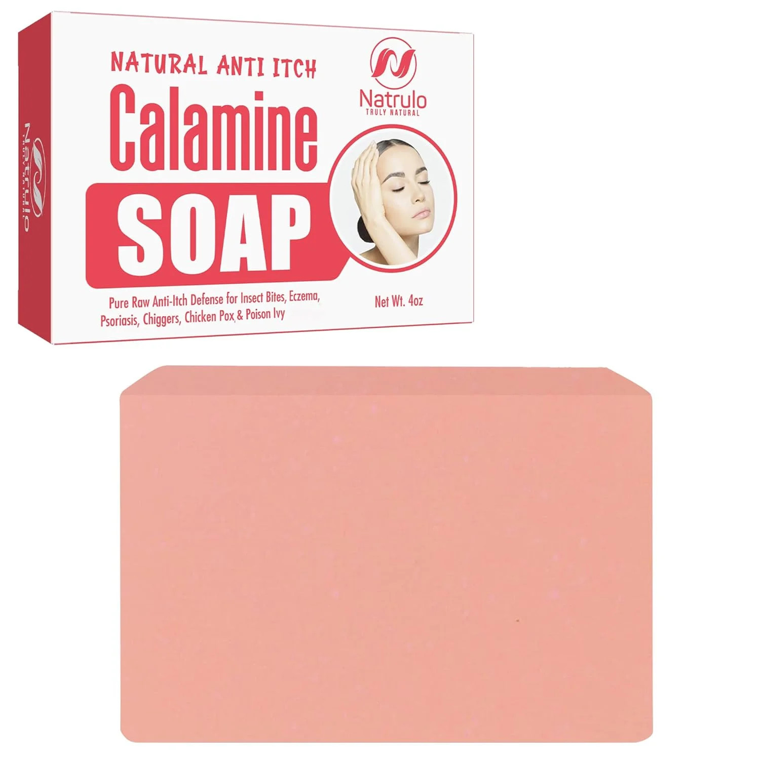 Natural Fast Acting Itch Relief Soap Bar – Calming Calamine Soap for Itchy Skin,