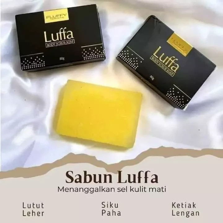 2 X 80g FLUFFY LUFFA Body Scrub Soap REMOVE DIRT Dark Spots Dead Skin Cells