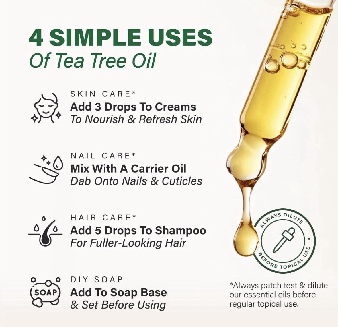 KUKKA Tea Tree Essential Oils – 4 Fl Oz – for Hair, Skin, Diffuser, Aromatherapy