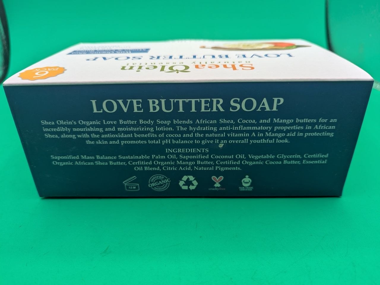 Shea Olein Love Butter Soap 6 Pack 5 oz Organic Shea Mango Cocoa Butter SA