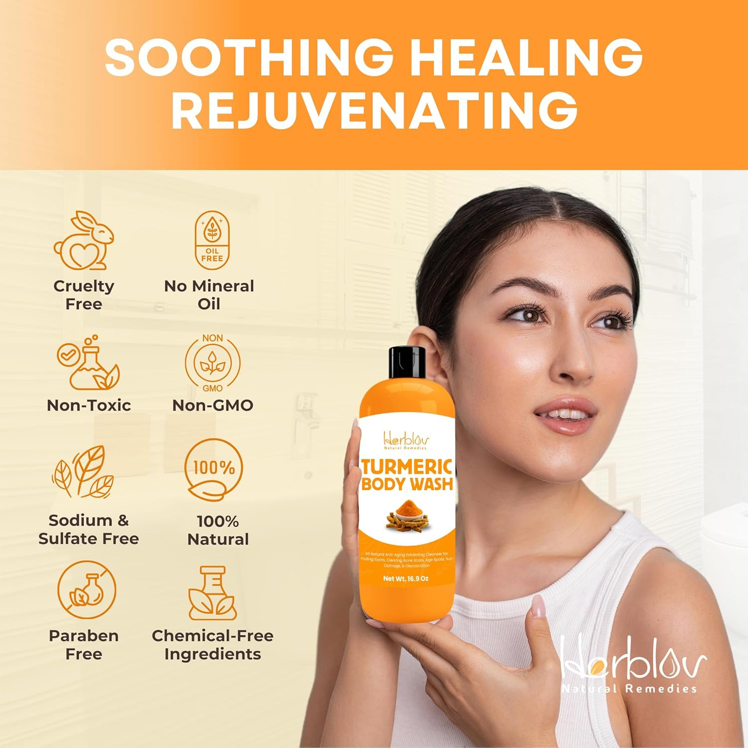 Turmeric Body Wash – Brightening & Exfoliating Soap for Even Skin Tone