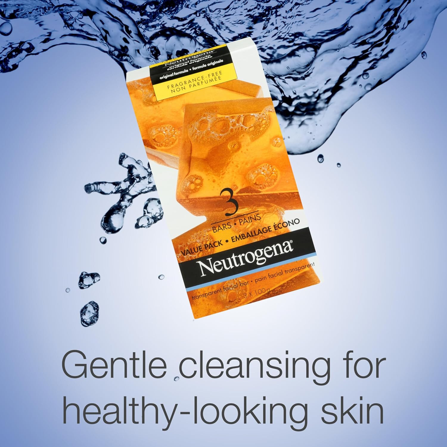 NEW 9 Neutrogena Fragrance-Free Original Transparent Facial Soap Bar FREE SHIP