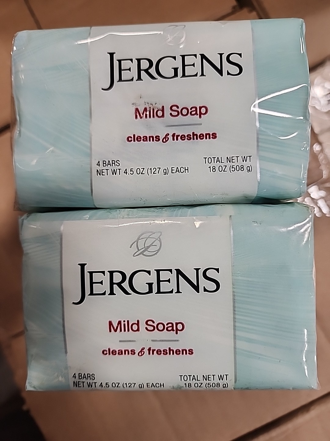 8x Lot Jergens Mild Soap 4.5 Oz Bars W/ Tallow & Tallowate (2x Pack of 4 Bars)