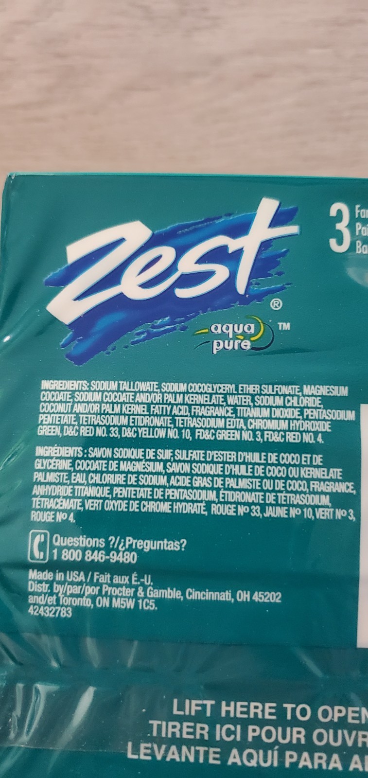 Zest Deodorant Bar Soap, Hydrating Moisture for All Skin Types, Aqua, 22 Bars