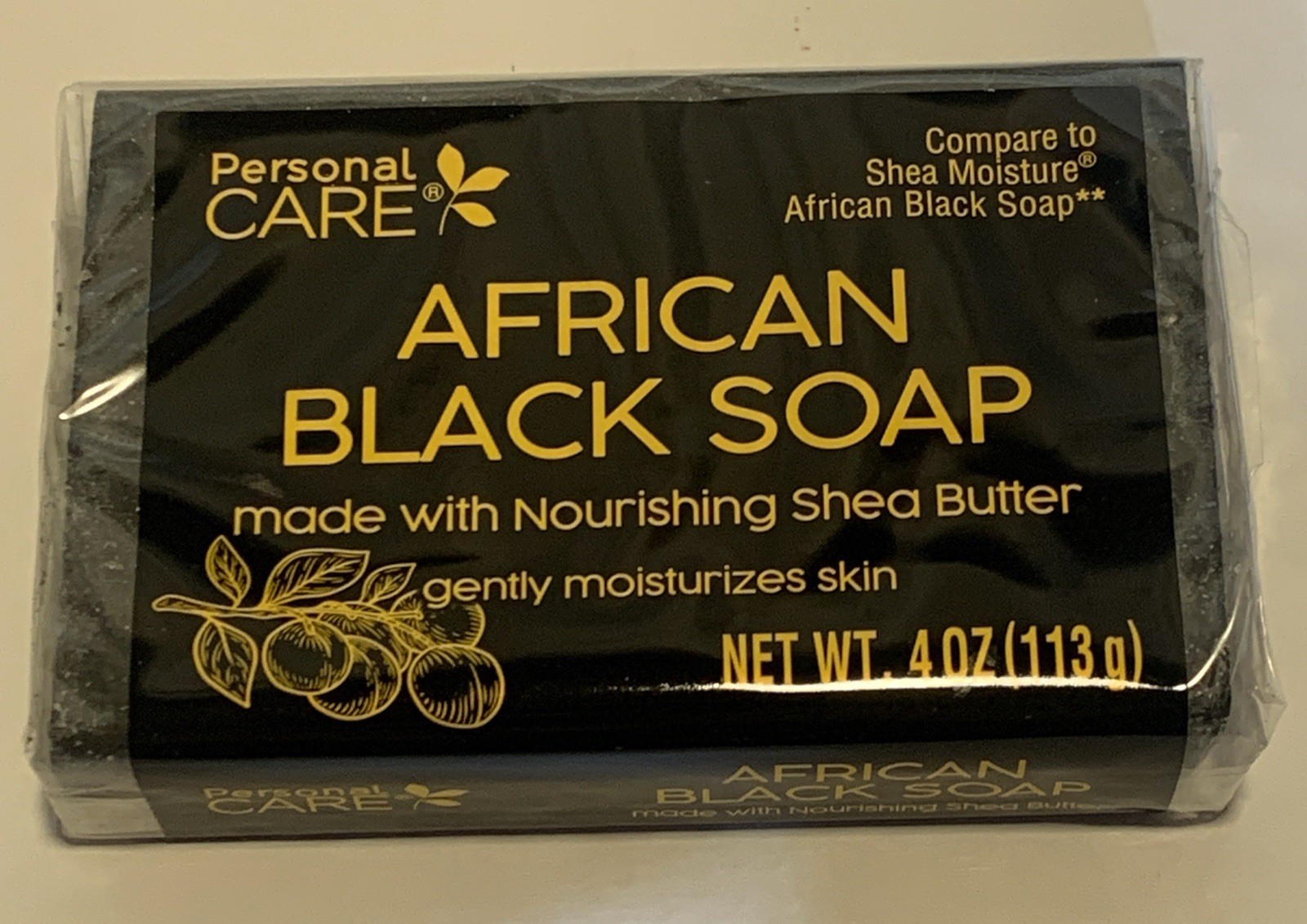 Personal Care African Black Soap with Shea Butter, Pack of 5, 4oz (113g)