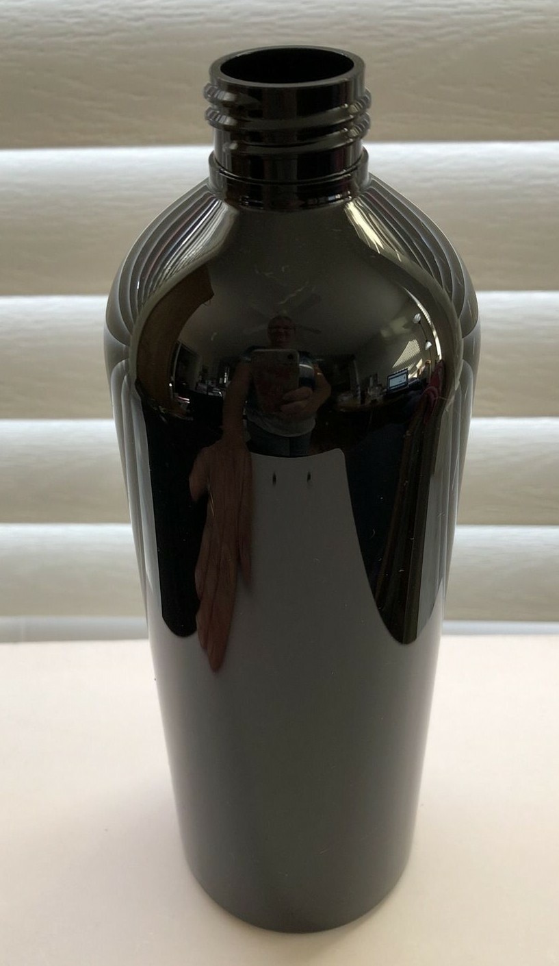 16 oz PET Plastic BPA Free 24/410 Black Cosmo Bullet Round Bottles & caps SALE