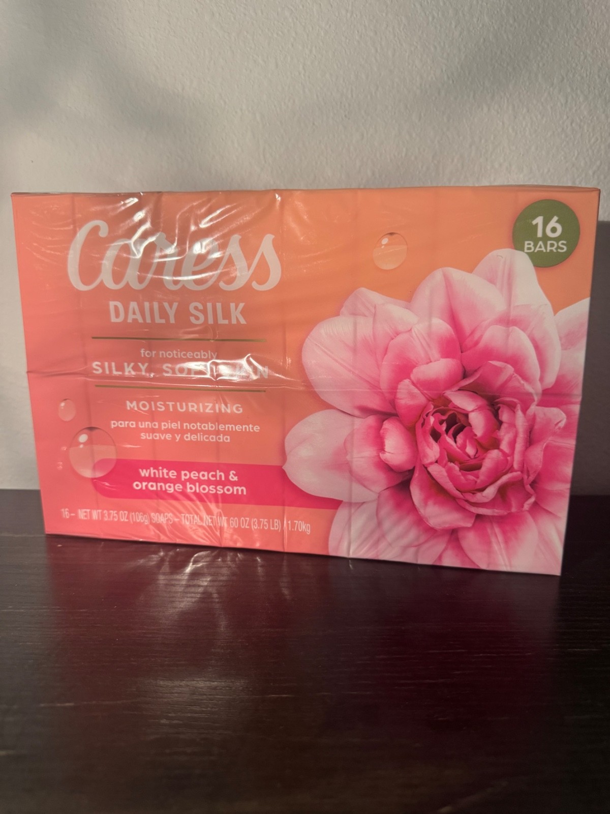 Caress Daily Silk Moisturizing Bar Soap White Peach & Orange Blossom 16 Bars 60…