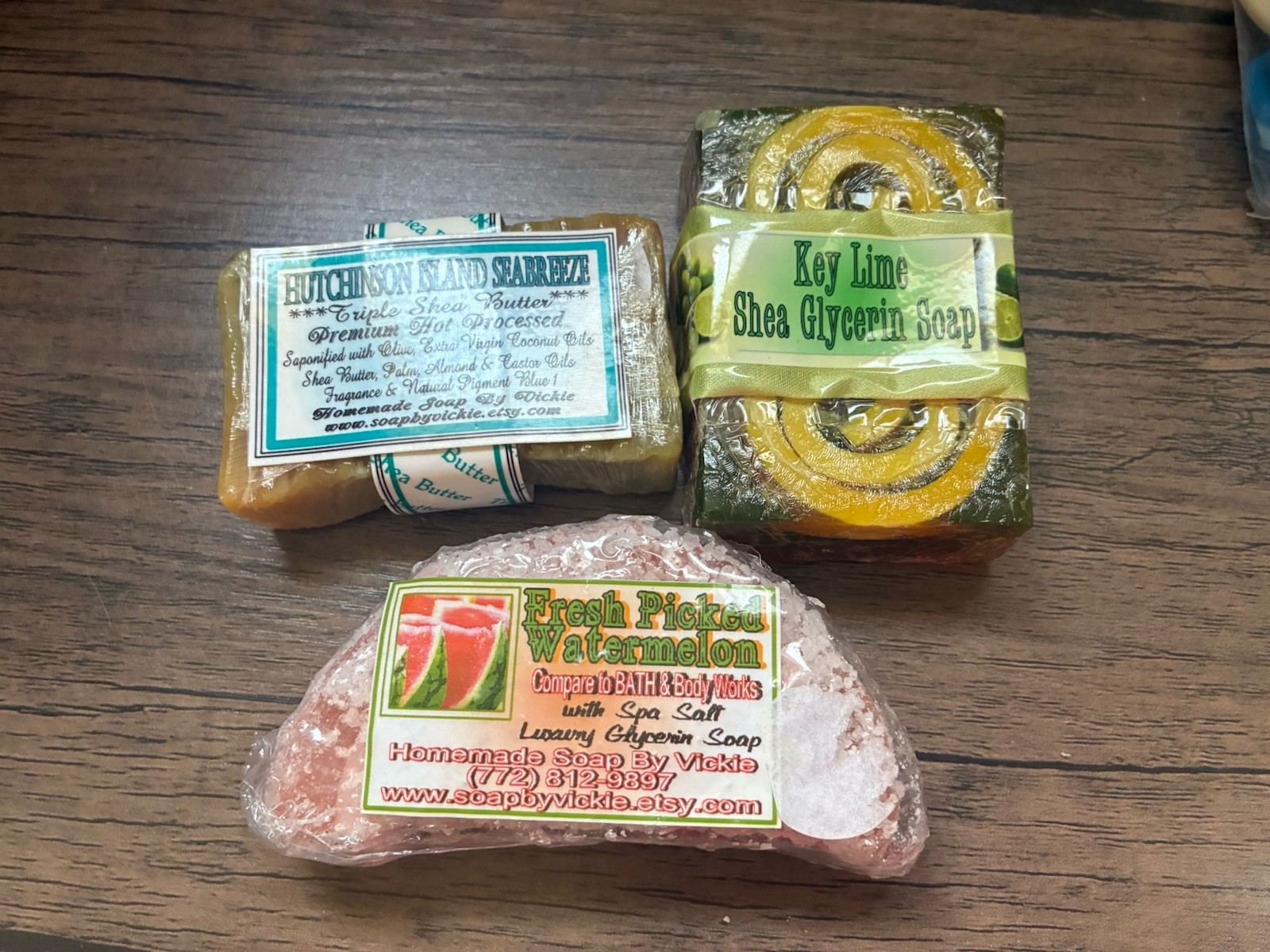 Handmade Soap Lot Watermelon Key Lime Shea Butter Apple