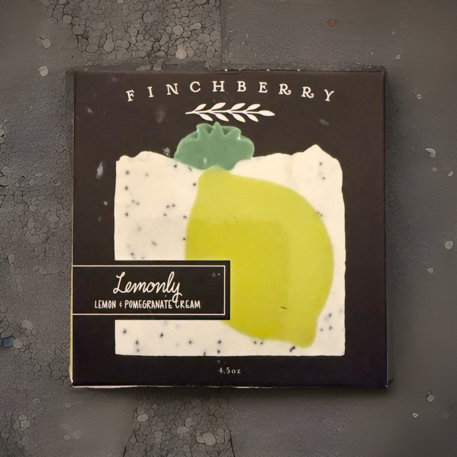 Finchberry Bar Soap “Lemonly” Lemon & Pomegranate Cream 4.5oz USA New In Box