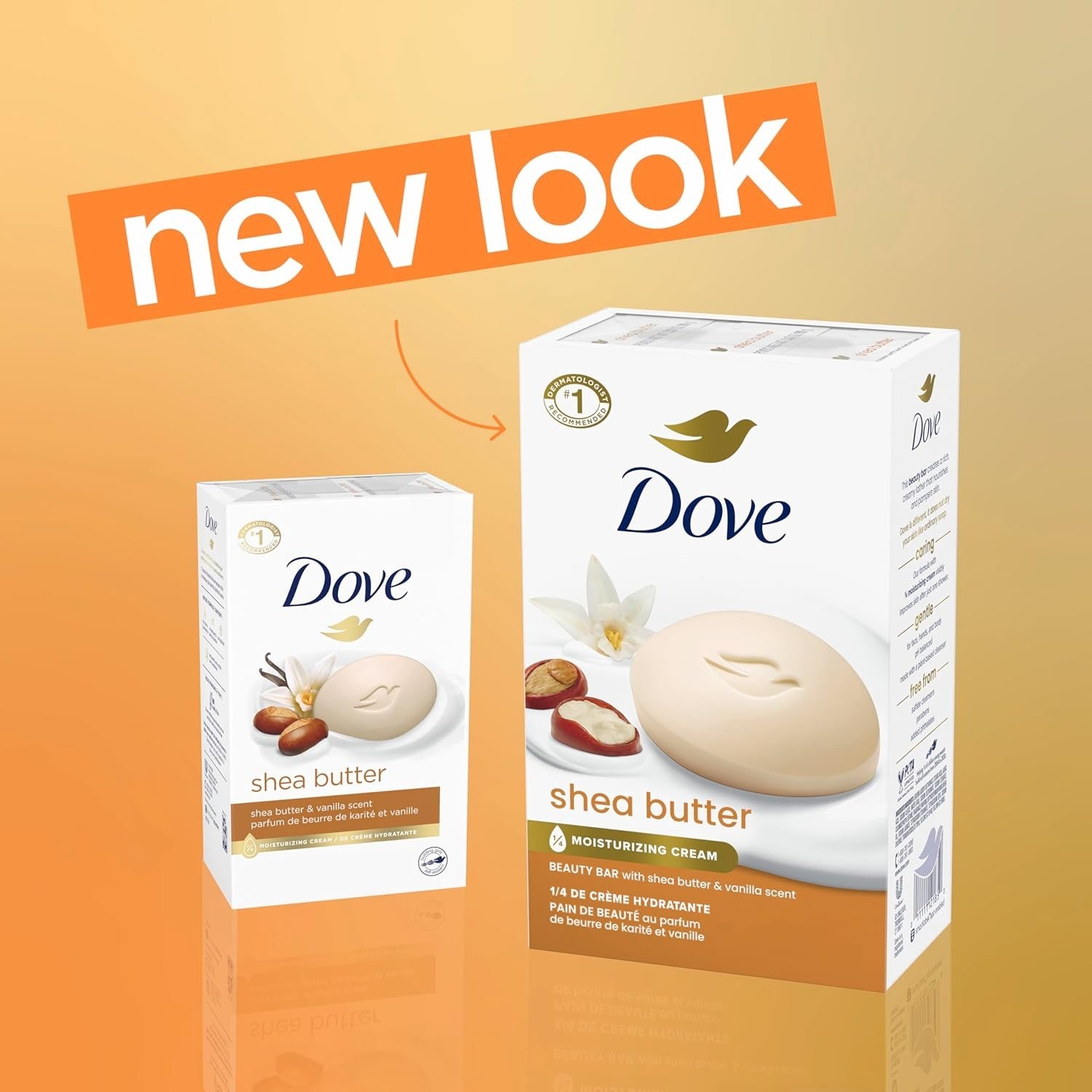 Dove Beauty Bar Soap Shea Butter 4 Count for Nourished, Radiant Skin, Enriche…