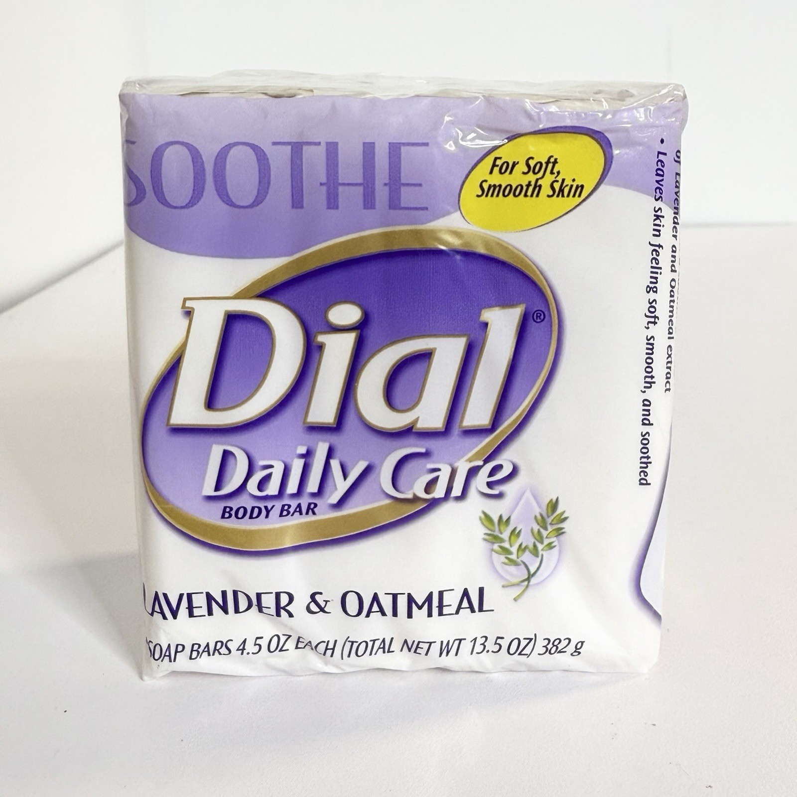Dial SOOTHE Daily Care Body Bar Lavender & Oatmeal 3 Soap Bars Discontinued 2005