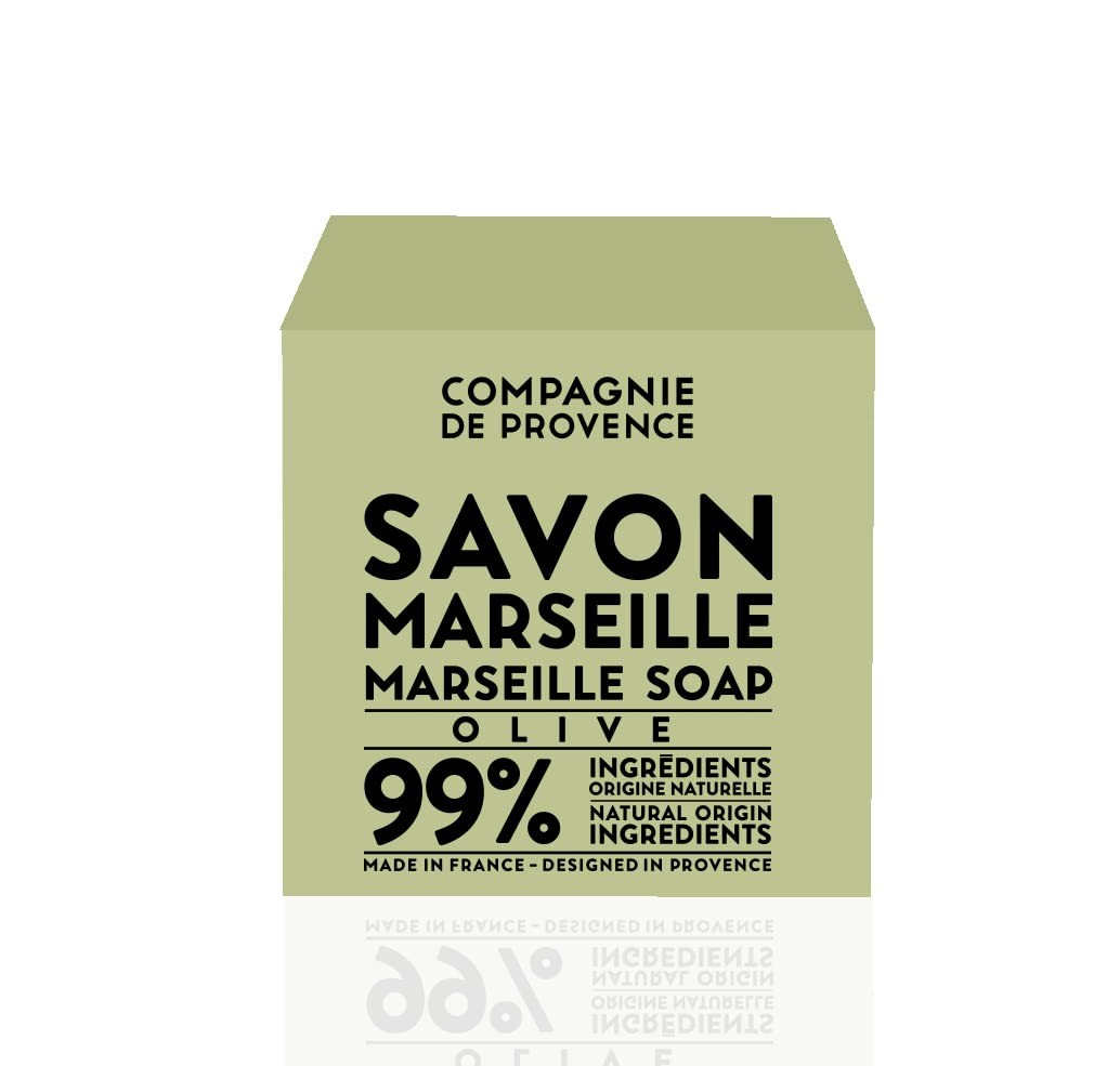 Compagnie de Provence Savon Marseille Olive Soap Cube – 400 grams – Made in F…