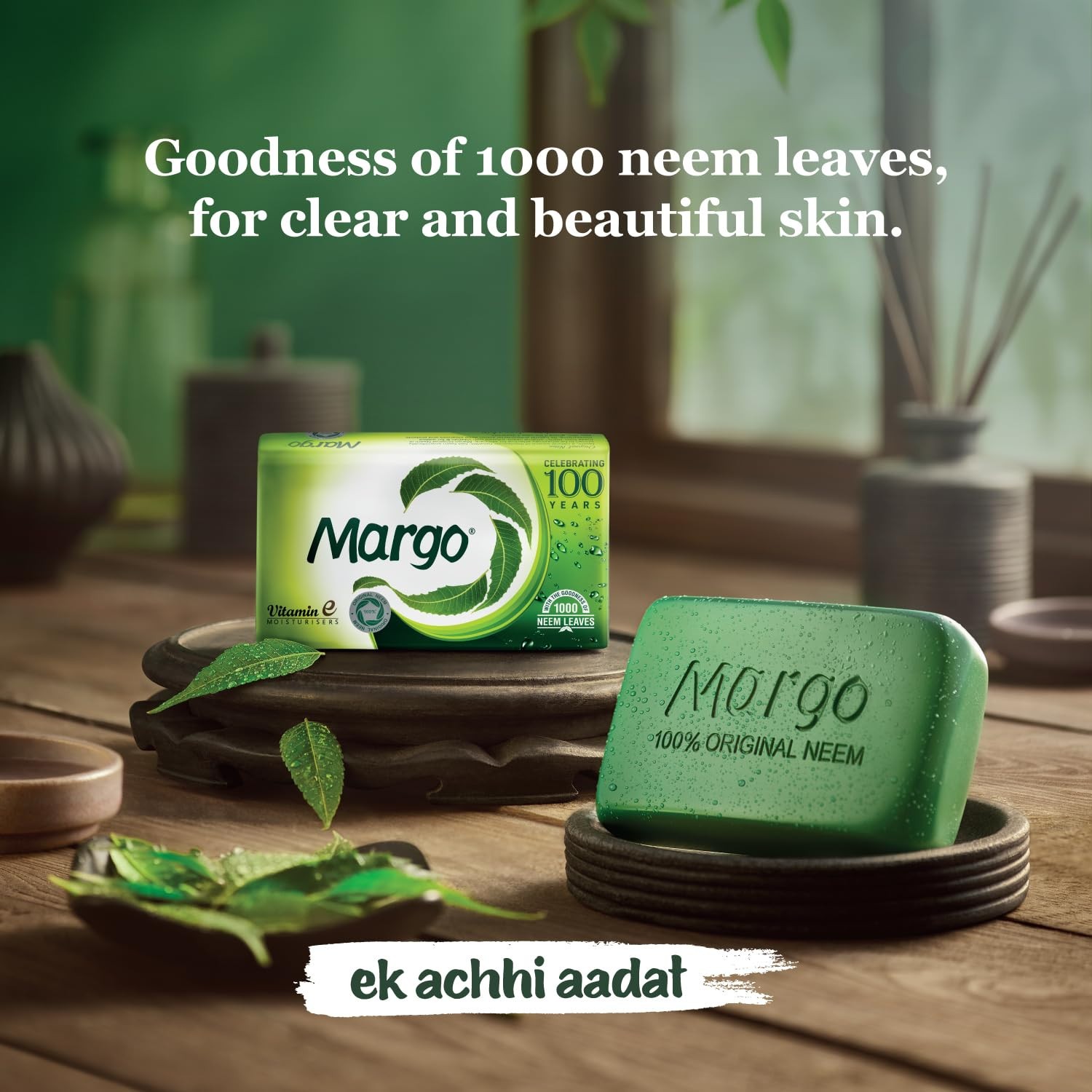 Margo Original Neem Soap – 125gm Pack of 8 Powered of 1000 Natural Neem Leaves