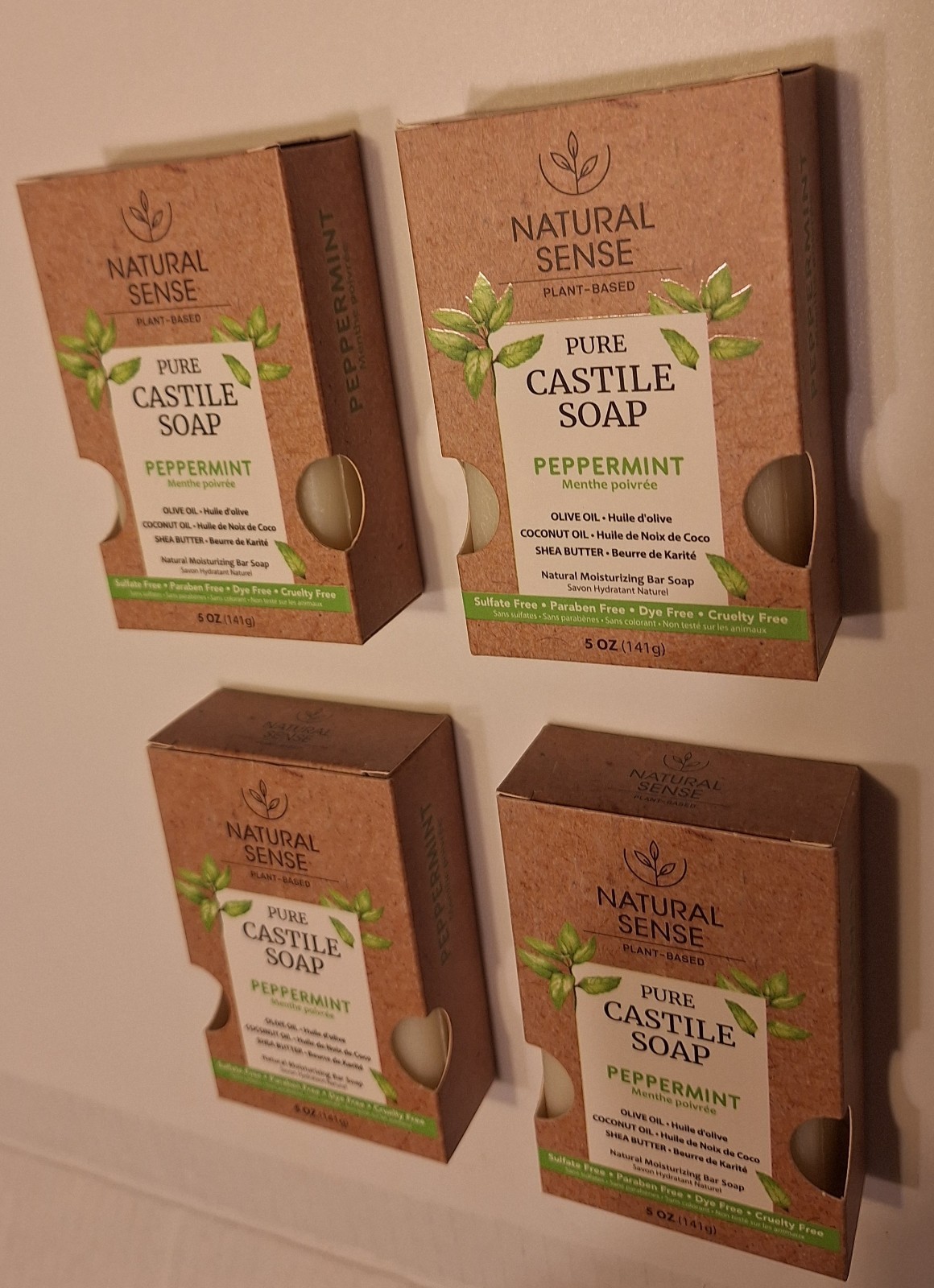 Pure Castillo Soap Peppermint Natural Sense 5 Oz. Each 4 Pack Lot