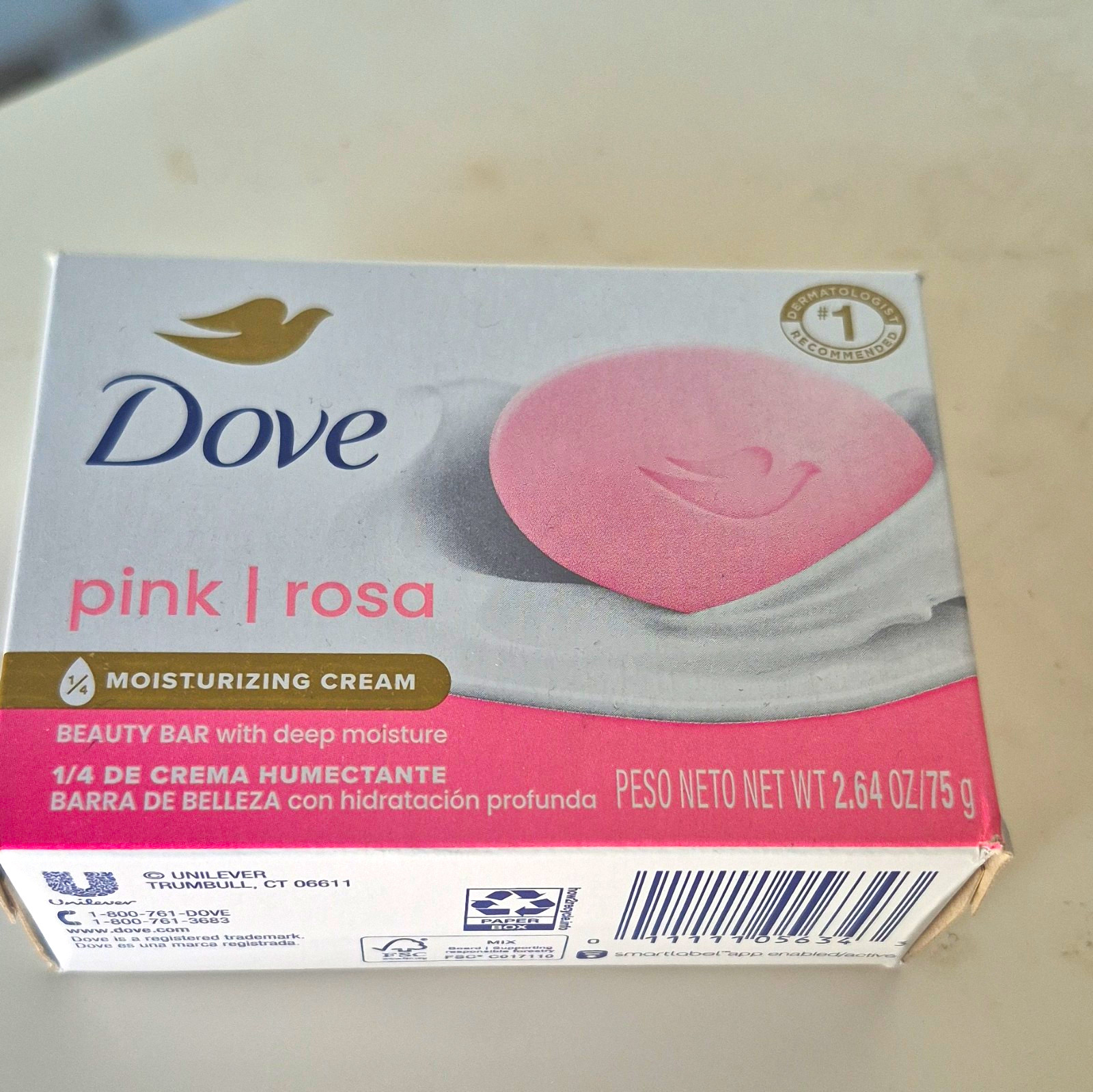 Dove Beauty Bar Moisturizing Rose Scent Pink Travel Size Soap 2.64 oz