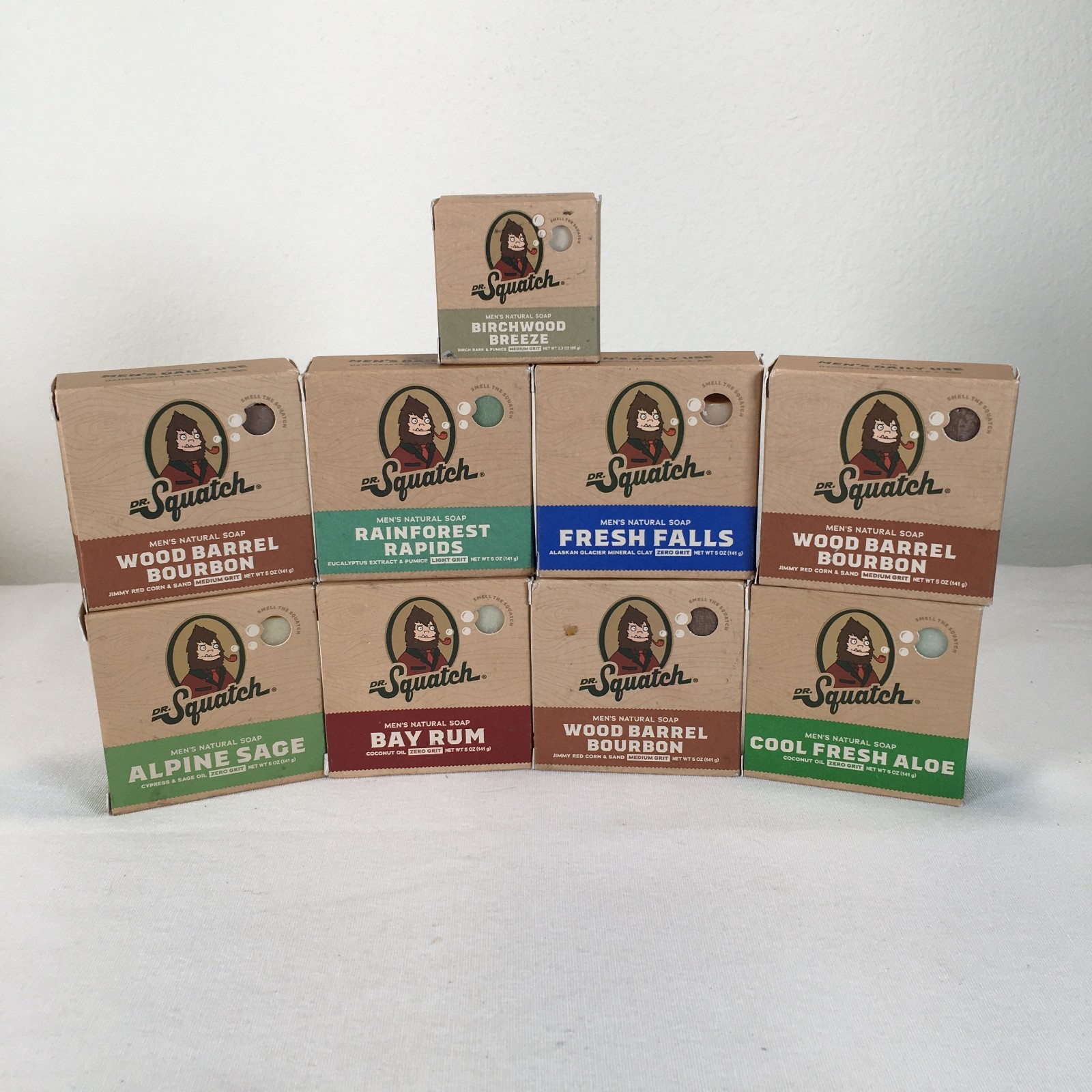 Lot of 9 Dr. Squatch Men’s Natural Bar Soap Mixed Scents 5oz New Boxed