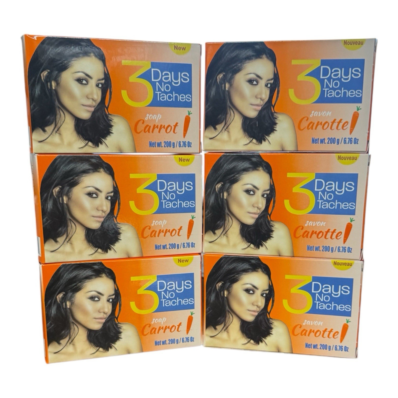 3 Days No Taches Carrot 🥕 Soap 6 Packs 200g Each BRAND NEW FREE SHIPPING