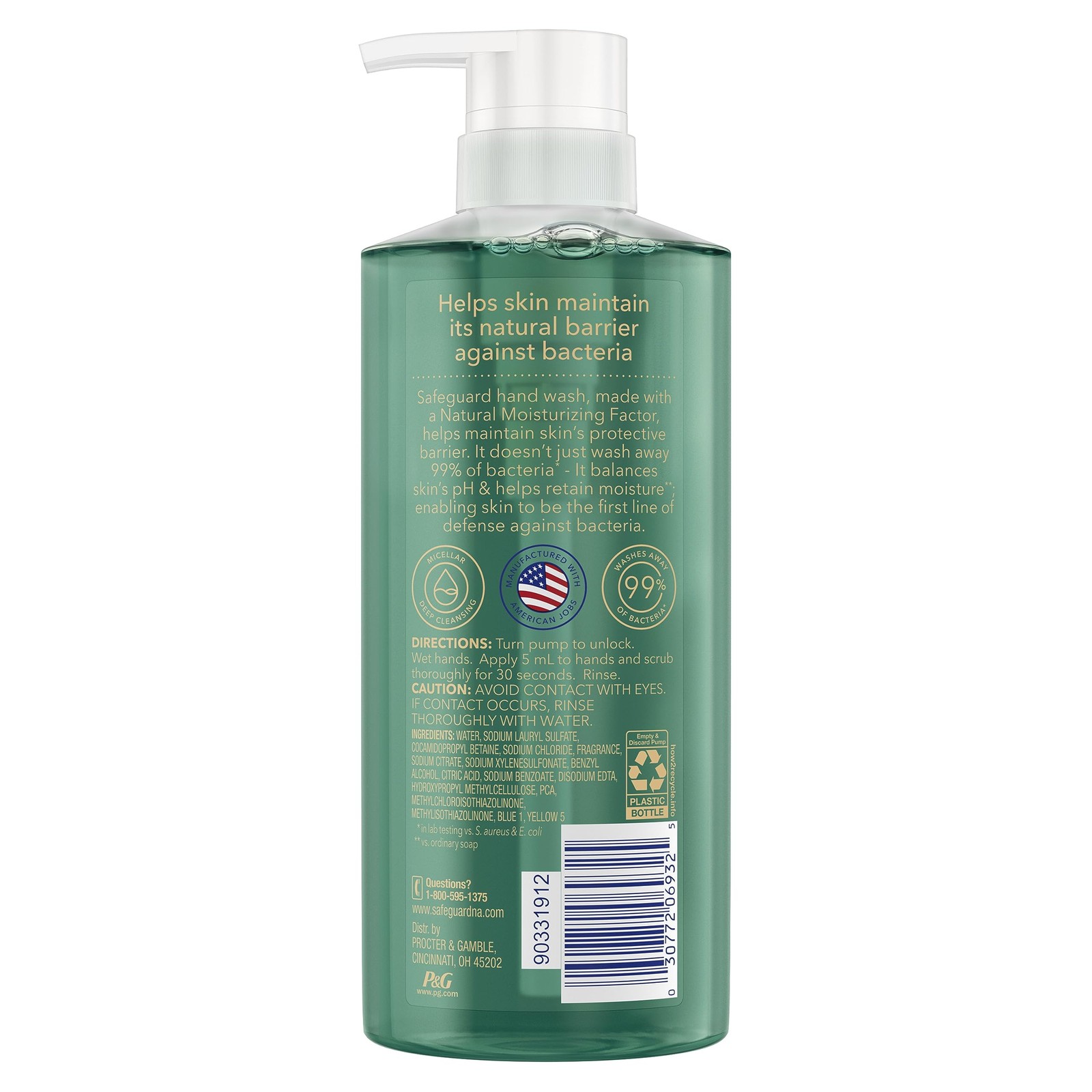 Safeguard Liquid Hand Soap, Micellar Deep Cleansing, 15.5 Fl Oz (Pack of 1)