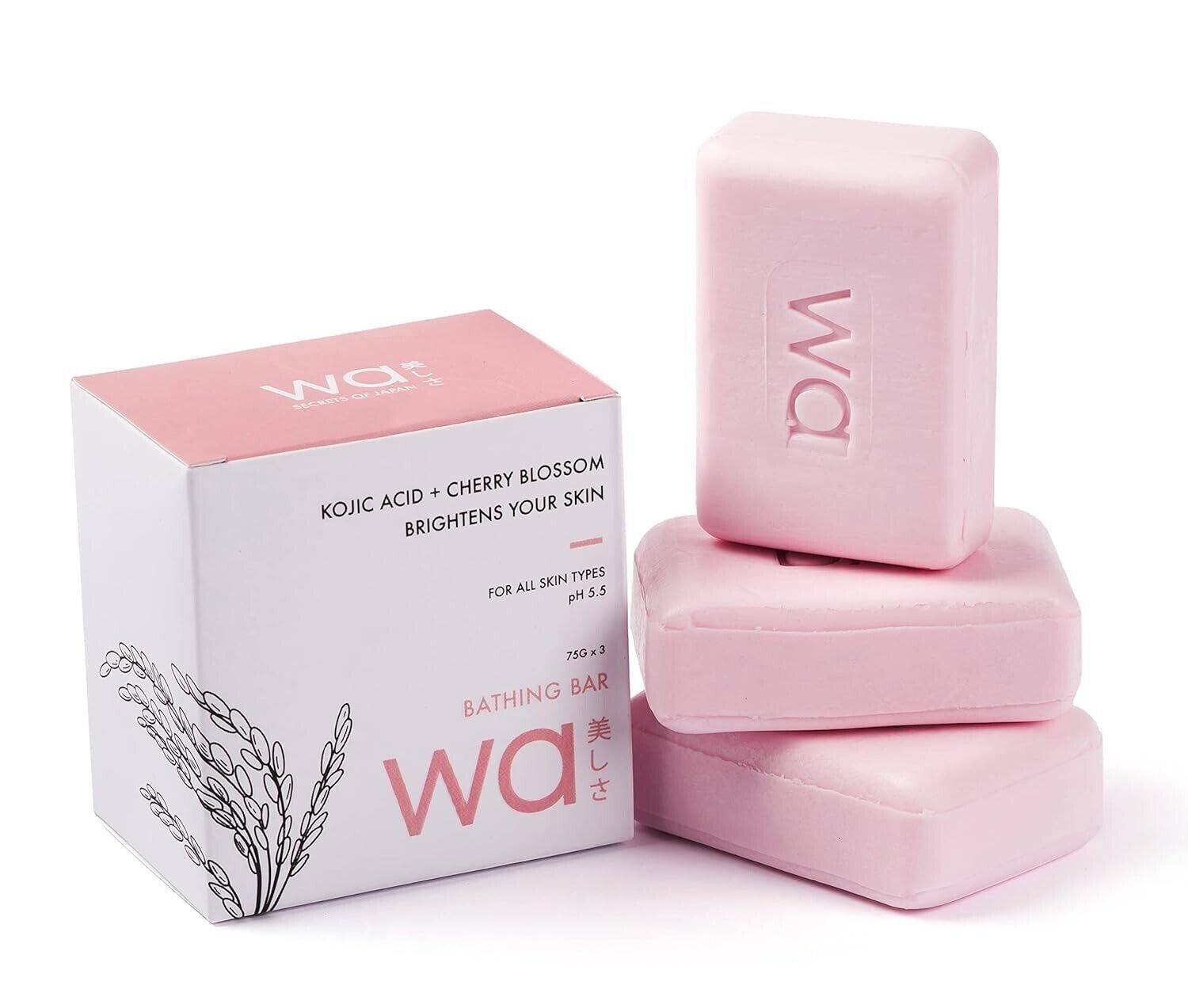 Wa – Secrets of Japan | Skin Brighhtening Soap 75g Each x (Pack of 3)