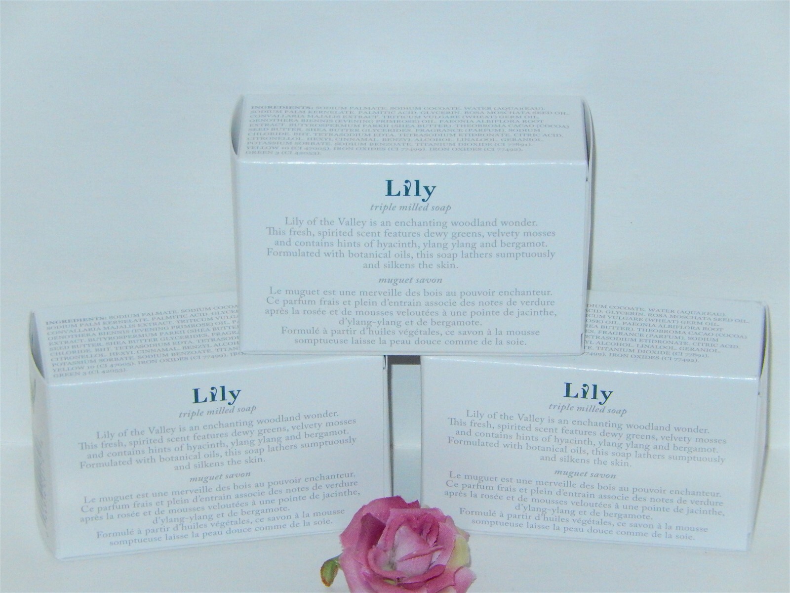 3 Crabtree & Evelyn LILY of the VALLEY Triple Milled Bar Soaps 3.0 oz ea NIB